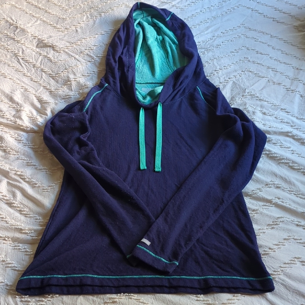 Columbia Lightweight Pullover Hoodie Medium Dark Blue & Teal